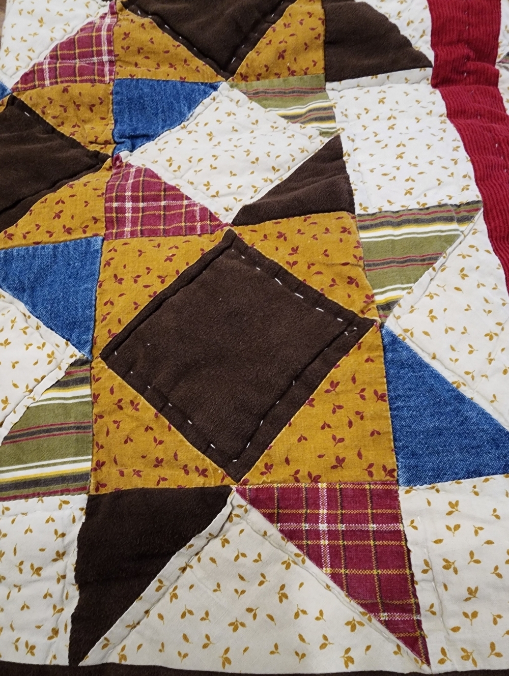 Handmade Patchwork Quilt - 86.5 x 65.5 - Picture 7 of 14